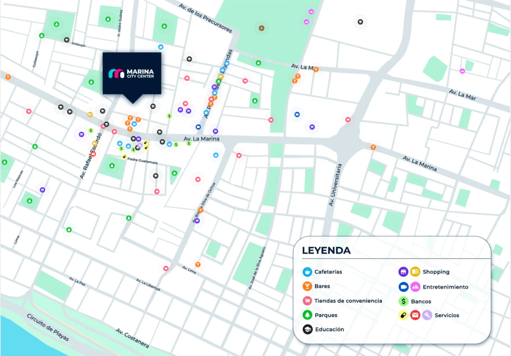 mapa marina city center